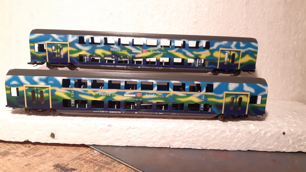 Doppelstockwagen Touristikdesign Basis Roco 1:120 TT  miete mich- kaufe mich DB Gebrauchtzug